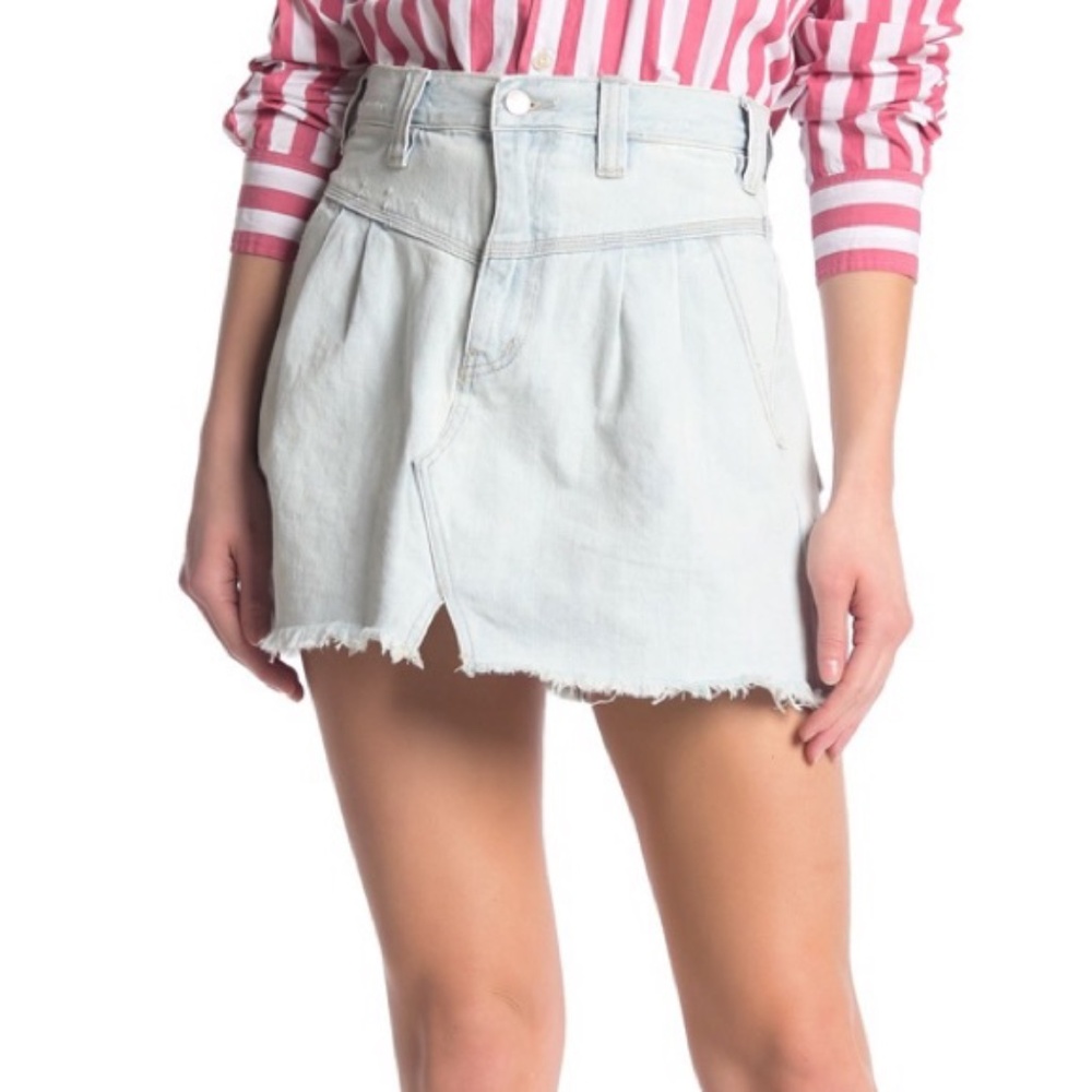 NWT Free People Side Car Denim Mini Skirt Size 26
